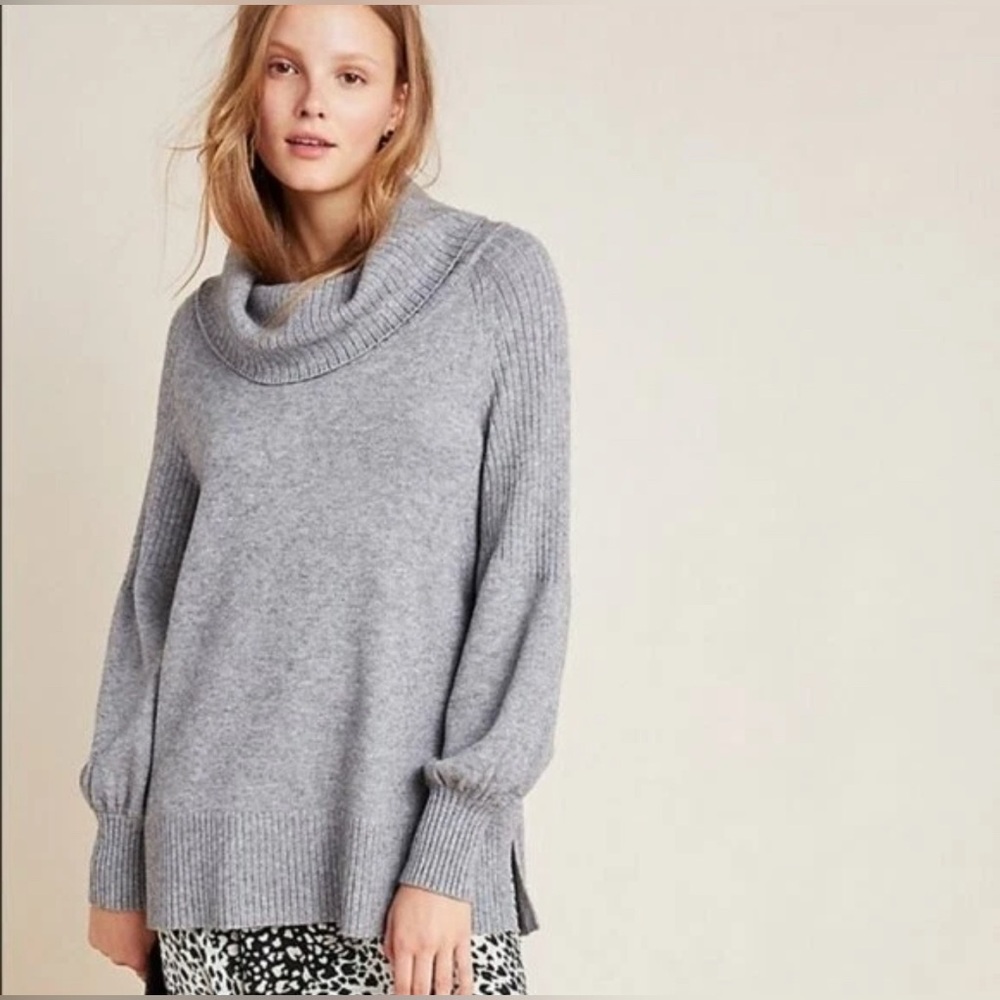 Anthropologie Paloma Cowl Neck Sweater, Gray, Size‎ Small